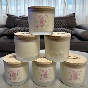 Alaska Fireweed Flower Coconut Beeswax Wood Wick Candle 12oz Frosted Jar w/ Lid